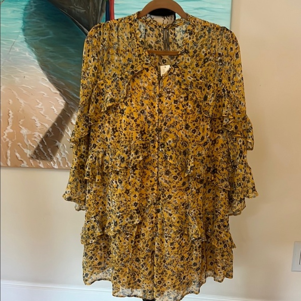 Anthropologie Ruffled Tiered Romper size Medium Petite NWT